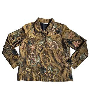 Vintage Laura Ashley Jacket Womens‎ Embroidered Floral M Boho Gypsy Hippie Light